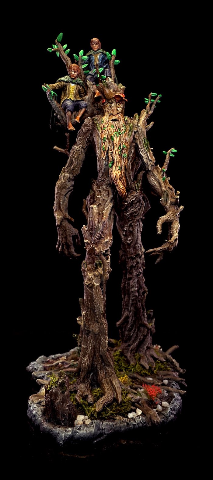 3D gedruckter Baumbart, Merry und Pippin - Diorama