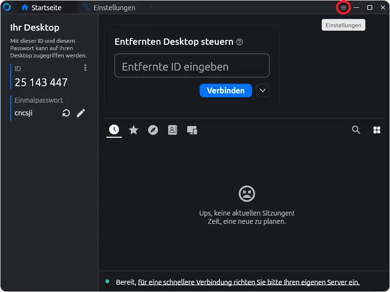 Rust Desk Einstellungen