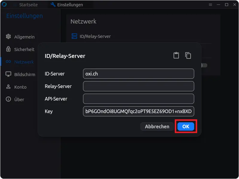 Rust Desk Einstellungen